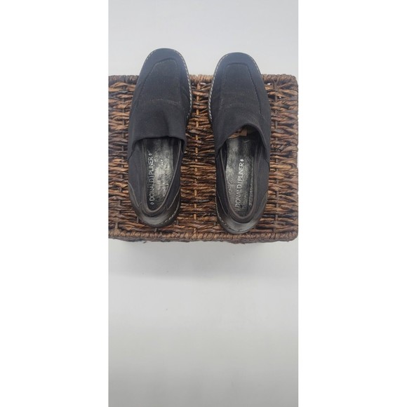 Donald Pliner women's SZ 6.5 Made in Italy Leather and Fabric Slip on Loafers - Picture 4 of 7